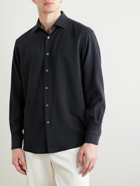 Zegna - Garment-Dyed Silk Shirt - Blue