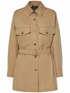 WEEKEND MAX MARA Vicario Belted Linen Blend Shirt Jacket