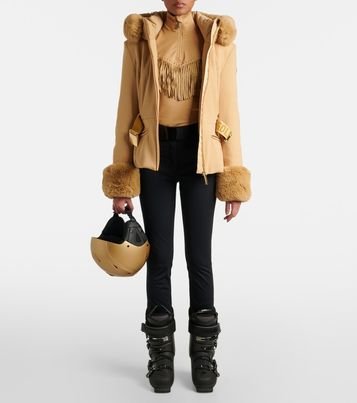 Goldbergh Whisper studded fringed ski top