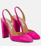 Aquazzura Talita 105 suede slingback pumps