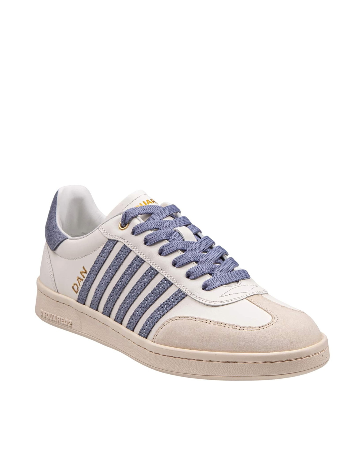 Dsquared2 Boxer Sneakers In Leather And Suede Color Milk And