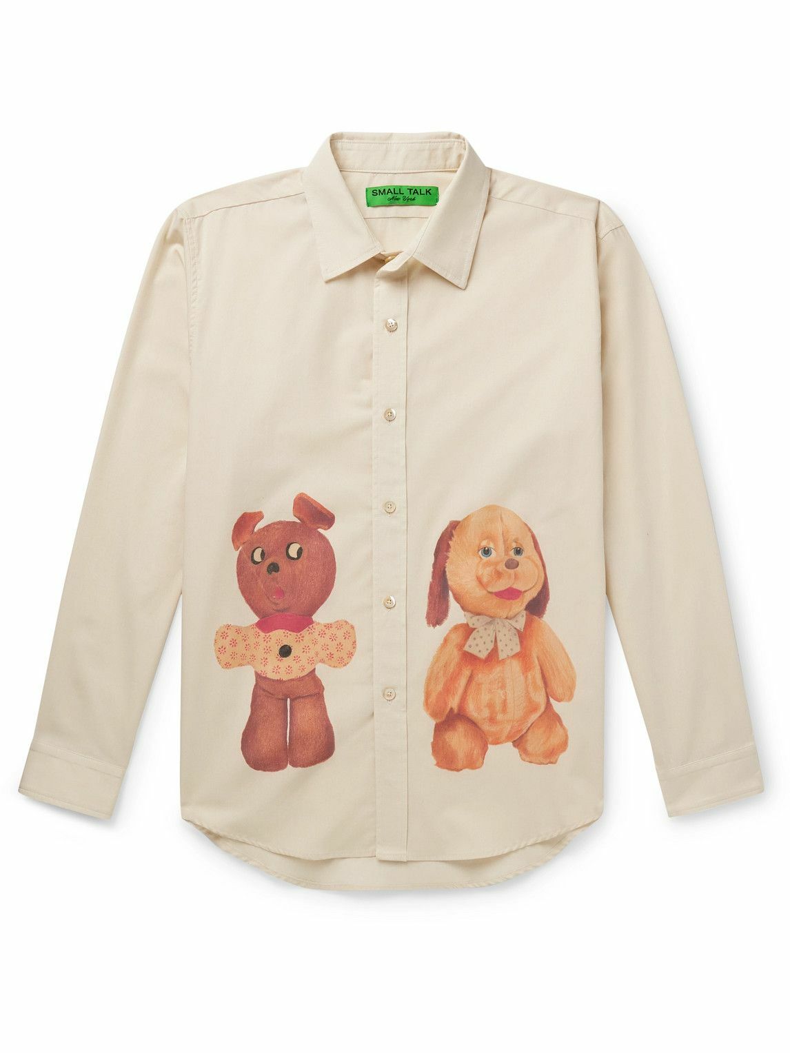 Small Talk - Printed Cotton-Poplin Shirt - Neutrals