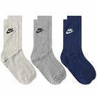 Nike Men's Everyday Essential Sock - 3 Pack in Multi