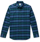 Faherty - Checked Organic Stretch-Cotton Shirt - Blue