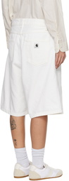 Carhartt Work In Progress White Brandon Denim Shorts