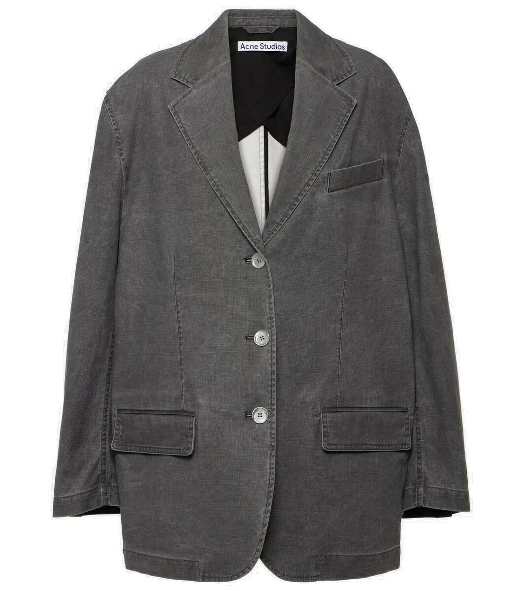 Acne Studios single-breasted crinkled coat - Grey