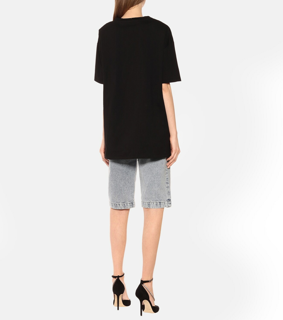 Alessandra Rich Embellished cotton-jersey T-shirt Alessandra