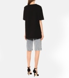Alessandra Rich Embellished cotton-jersey T-shirt