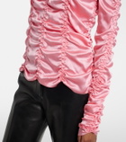 Khaite Rory ruched silk charmeuse top