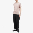 Fred Perry Men's Contrast Tape Ringer T-Shirt in Dusty Rose Pink/Black