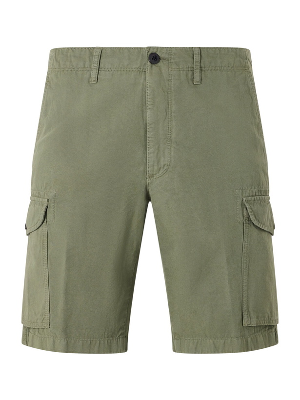 Photo: Slowear - Straight-Leg Cotton and Linen-Blend Shorts - Green