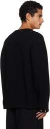Lady White Co. Black V-Neck Snap Sweater