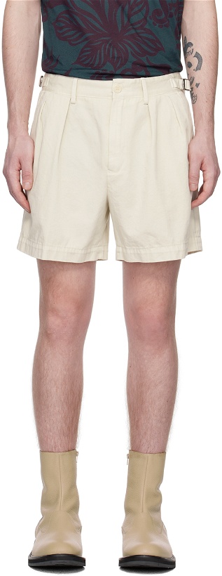 Photo: Dries Van Noten Off-White Pleated Shorts