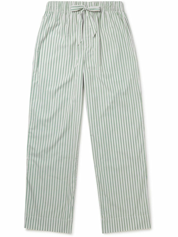 Photo: TEKLA - Striped Organic Cotton-Poplin Pyjama Trousers - Green