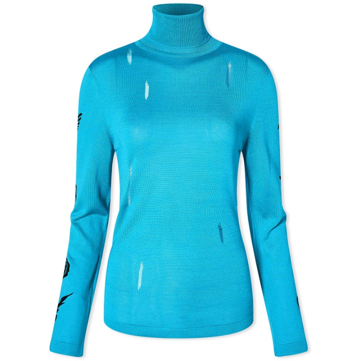 Photo: Andersson Bell Women's Augen Flocking Inner Knit Top in Blue