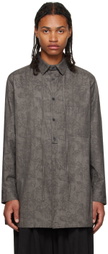 Y's For Men Gray Jacquard Shirt