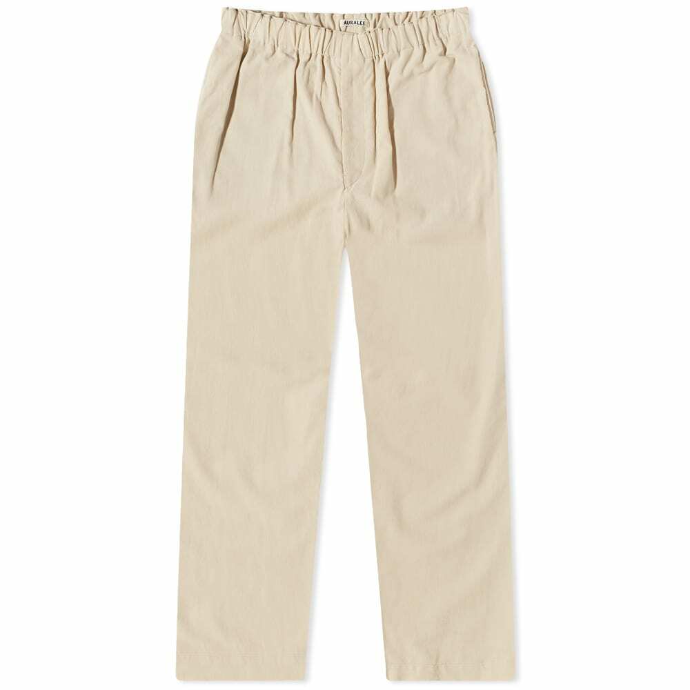 Auralee Men's Finx Cord Easy Slacks in Ivory Auralee