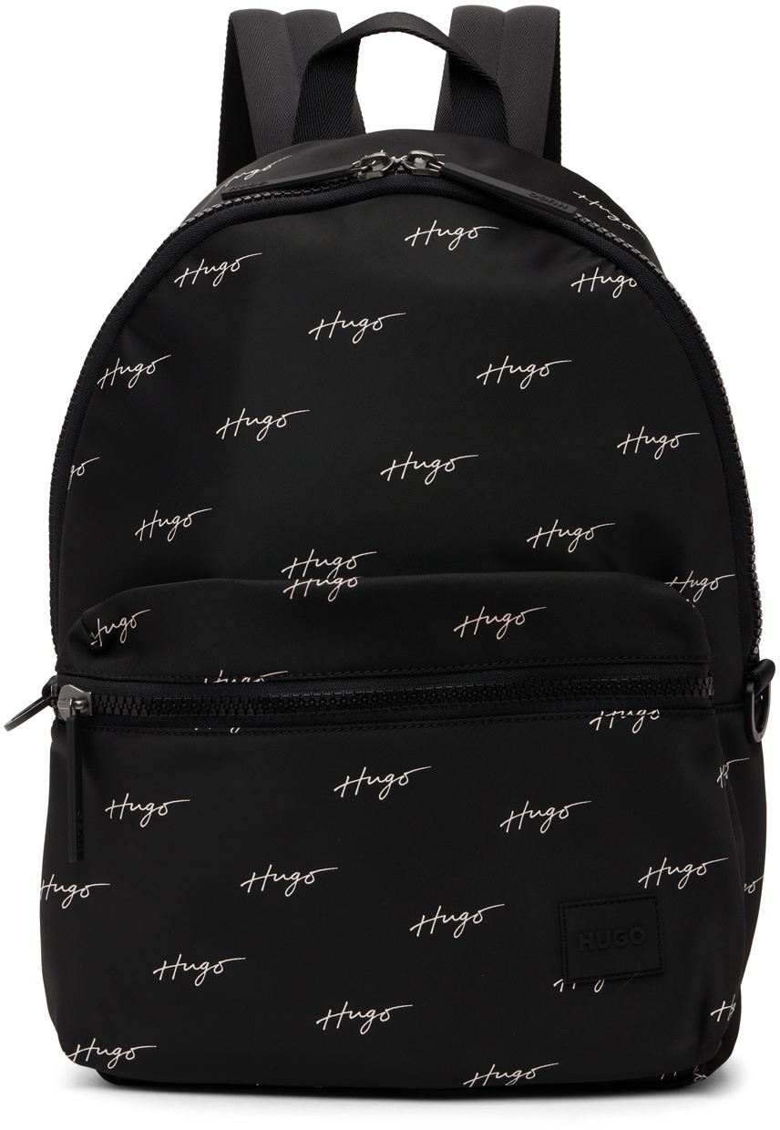 Hugo Black Printed Backpack Hugo Boss