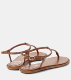 Rene Caovilla Diana satin and leather thong sandals