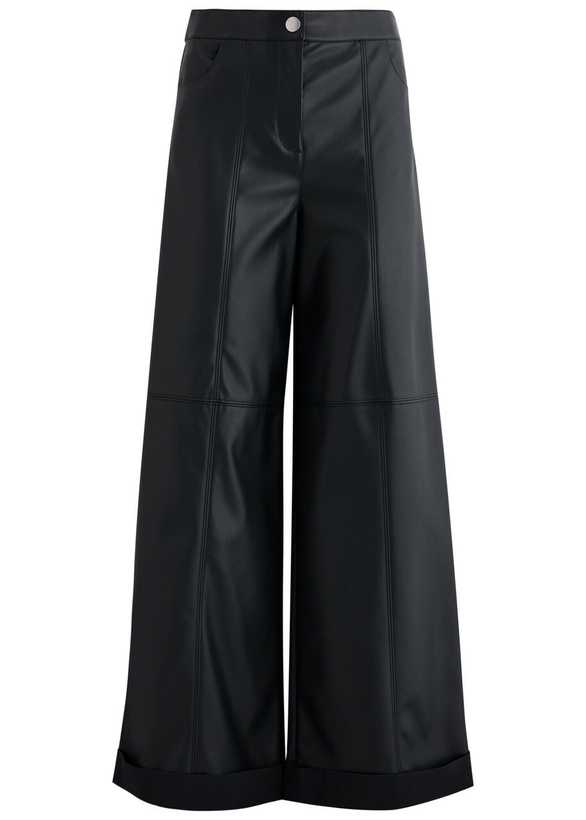 Photo: Max Mara Leisure Marina Panelled Faux Leather Trousers Navy