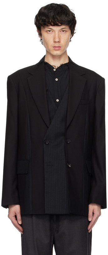 Photo: Feng Chen Wang Black Deconstruction Patchwork Blazer
