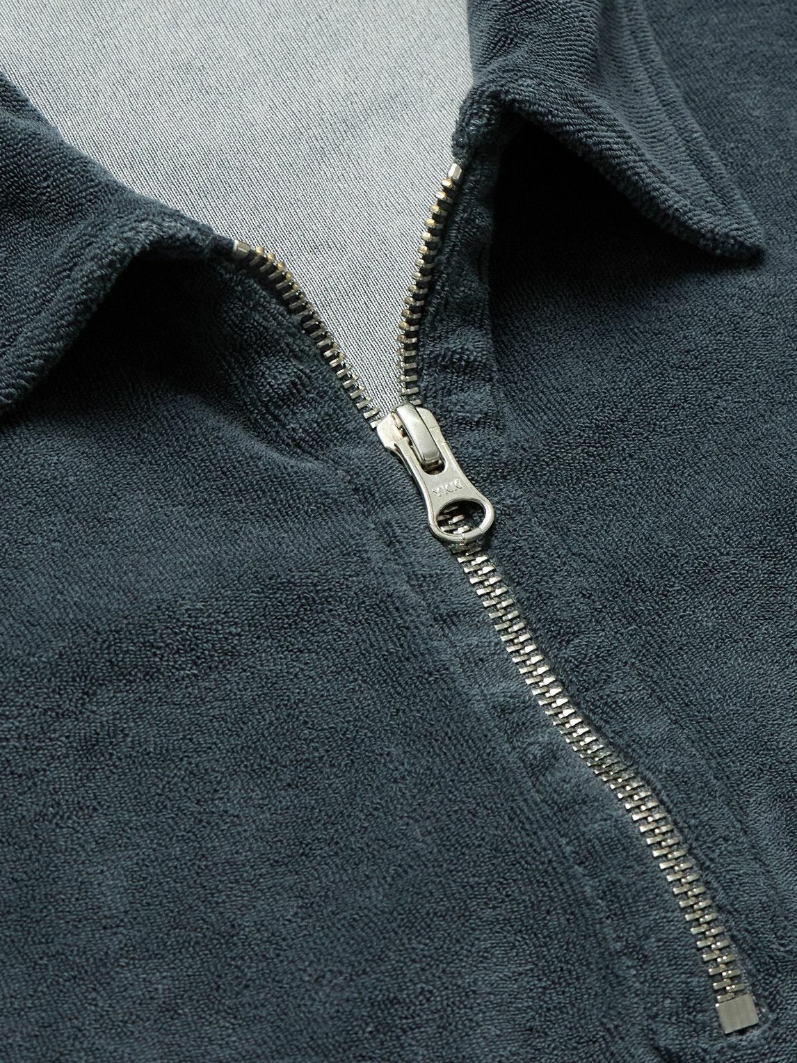 Hartford - Cotton-Blend Terry Half-Zip Sweatshirt - Gray