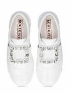 ROGER VIVIER - 10mm Very Vivier Strass Leather Sneakers