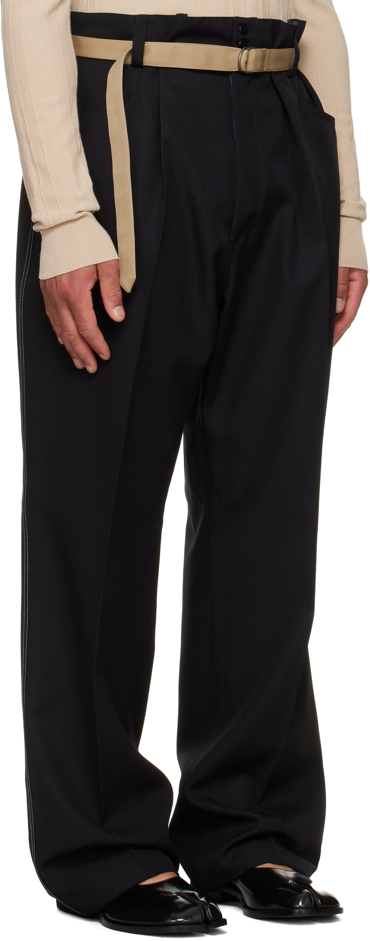Maison Margiela Black Wool Trousers