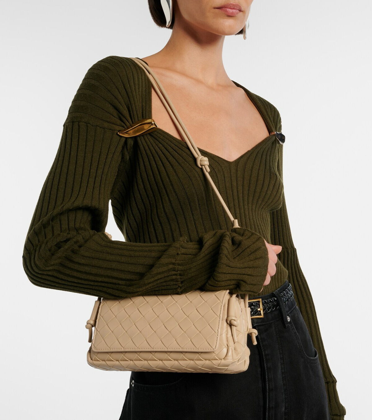 Bottega Veneta Notturno Intrecciato leather crossbody bag