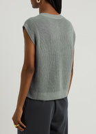 Eileen Fisher Ribbed Linen-blend Vest Light Grey