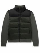 James Perse - Colour-Block Panelled Wool and Cashmere-Blend and Quilted Shell Down Jacket - Black