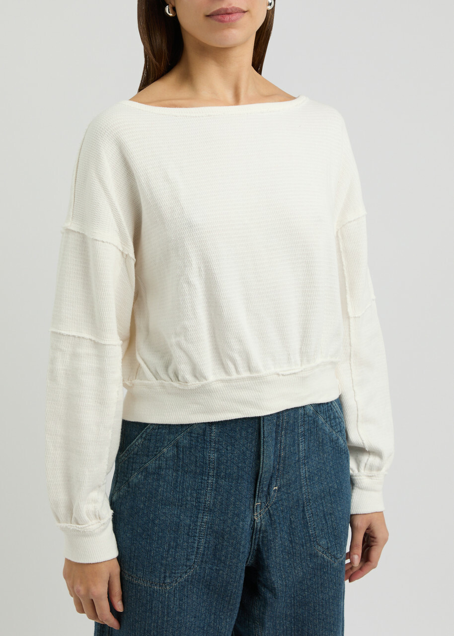 Free People Ife Stretch-cotton Sweatshirt Ivory