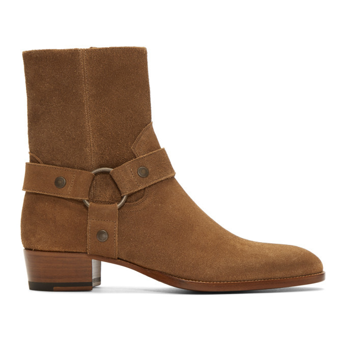 Photo: Saint Laurent Brown Suede Wyatt Boots