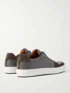 HUGO BOSS - Mirage Suede-Trimmed Leather Sneakers - Gray - UK 8