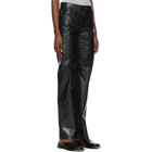 Peter Do Black Leather Paneled Pants