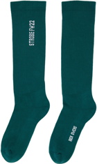 Rick Owens Green Mid-Calf Socks