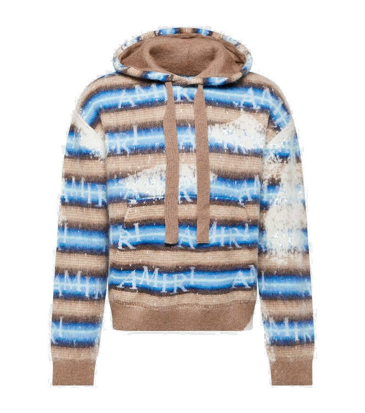 Photo: Amiri Staggered Striped mohair and wool-blend hoodie