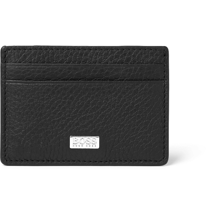 Photo: HUGO BOSS - Full-Grain Leather Cardholder with Money Clip - Black