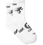 Off-White - Logo-Intarsia Stretch-Cotton Socks - White