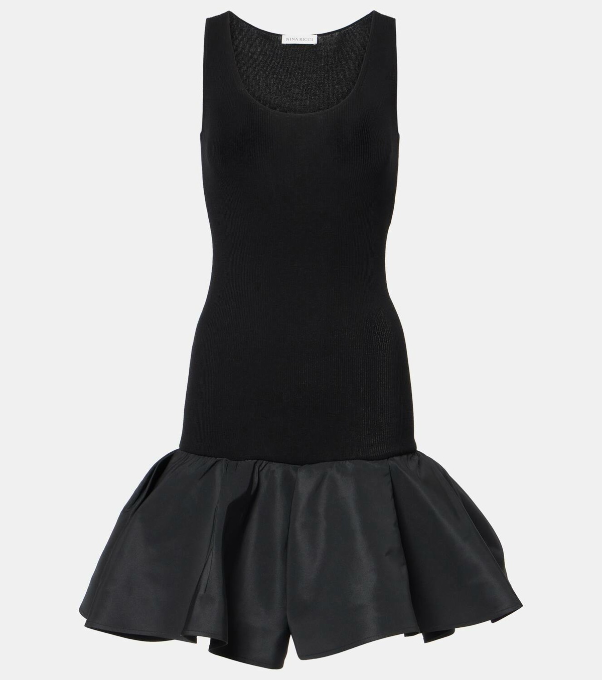 Nina Ricci Peplum cotton-blend midi dress