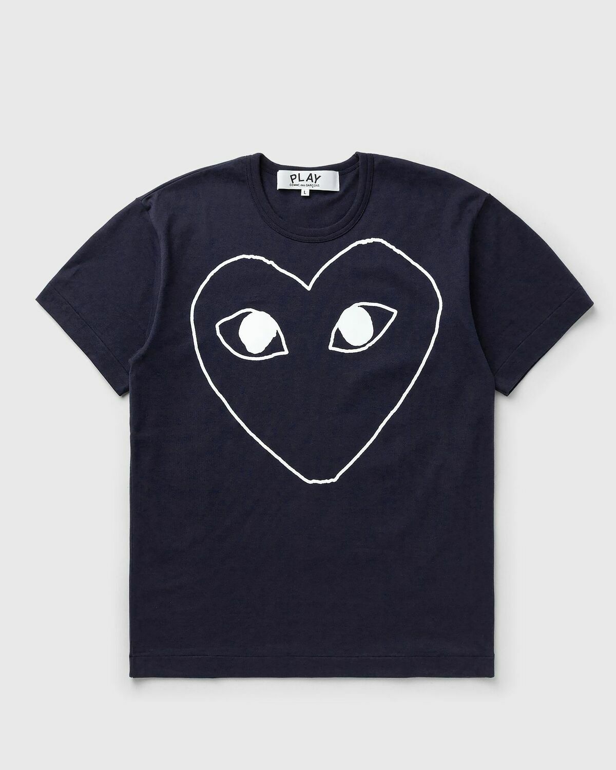 Comme des Garçons Play LOGO PRINT KNIT TEE Blue Mens Shortsleefe