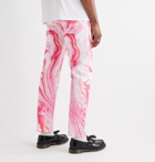 Aries - Lilly Marble-Print Denim Jeans - Pink