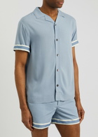 Che Valbonne Stripe-trimmed Shirt Light Blue