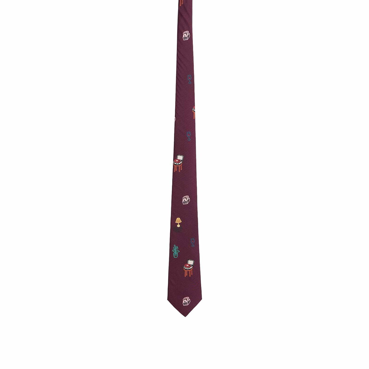 Les Deux Men's Record Tie in Chocolate Truffle Red 