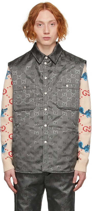 Photo: Gucci Grey Off The Grid GG Vest