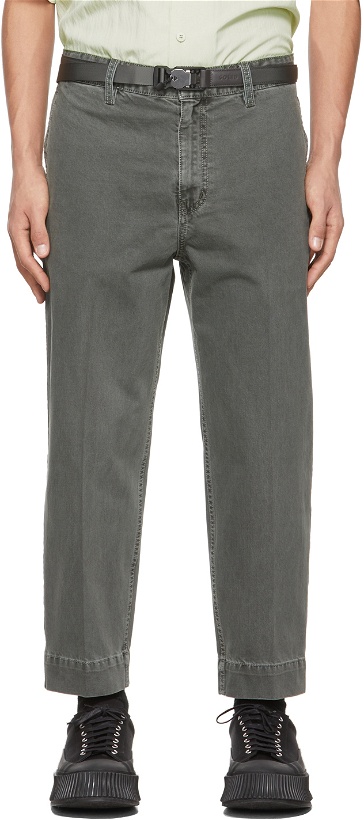 Photo: Solid Homme Grey Denim Belted Trousers
