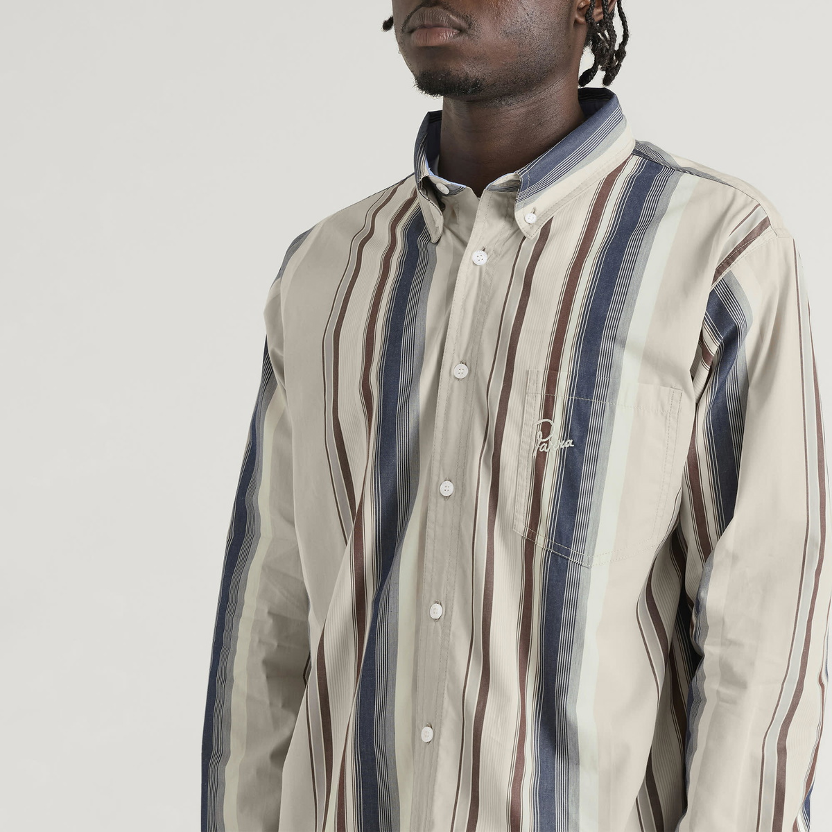 By Parra Men's Vertical Darwin Shirt in Grey
