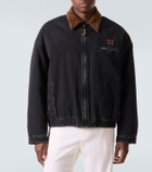 Miu Miu Corduroy-trimmed denim blouson jacket