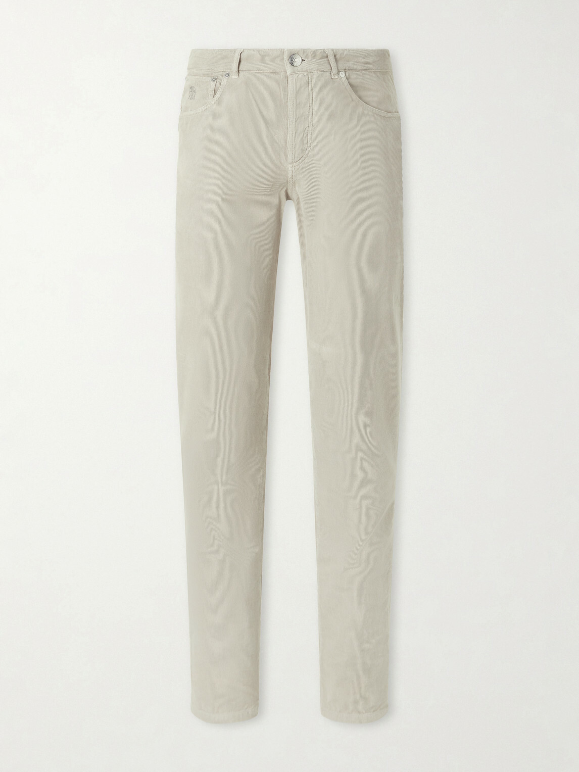 Brunello Cucinelli - Straight-Leg Cotton-Corduroy Trousers - Neutrals