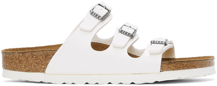 Photo: Birkenstock White Birko-Flor Narrow Florida Sandals